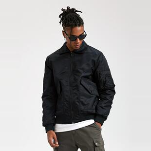 SlowGang美式飞行员夹克外套男2025秋季新款复古嘻哈多口袋棉服潮