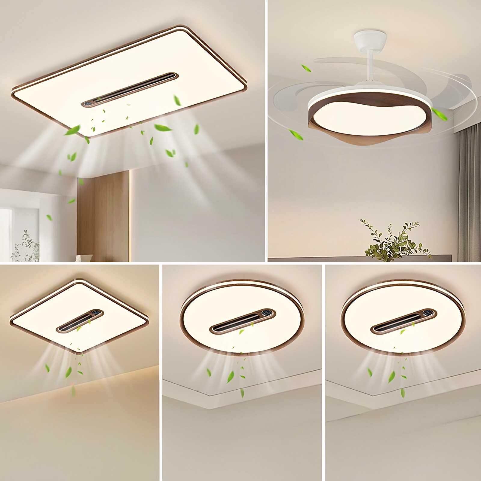 2026 新款超薄无叶风扇吸顶灯客厅卧室餐厅一体静音负离子灯具