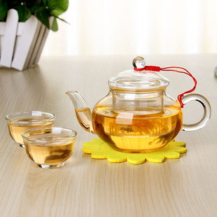 玻璃过滤红茶花茶泡茶器普洱茶杯 玻璃茶壶透明小号功夫茶具套装