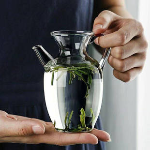 日式高硼硅耐热玻璃茶壶小号绿茶花茶壶仿宋执壶公道杯泡茶带滤网