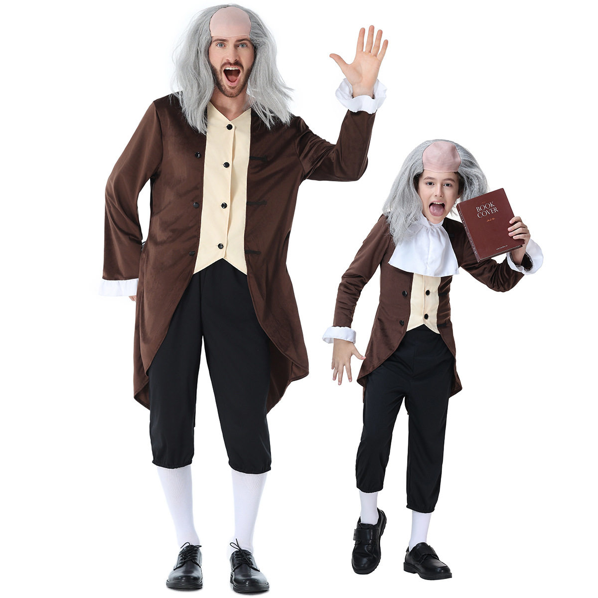 复古科学家亲子万圣节演出服