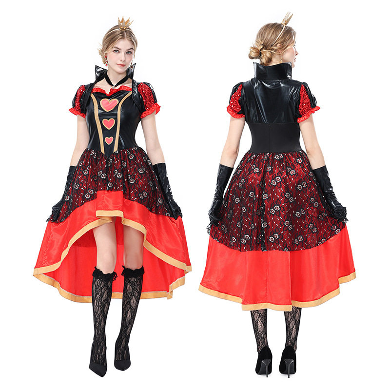 爱丽丝红桃皇后红心女王礼服cos