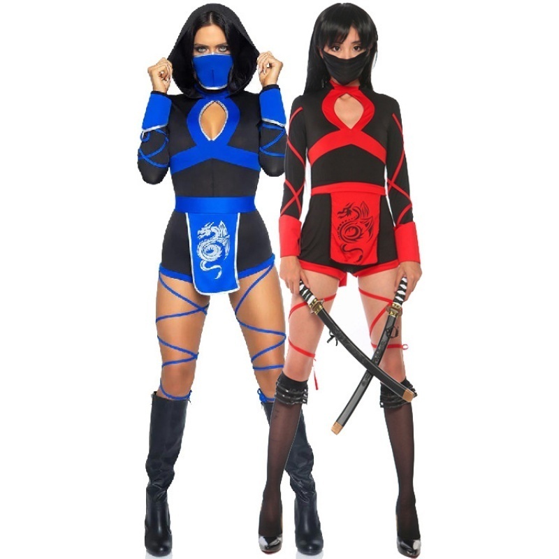 S-XXL女武士服 龙日本忍者制服 Dragon Ninja Costume 万圣节服装 模玩/动漫/周边/娃圈三坑/桌游 服饰 原图主图