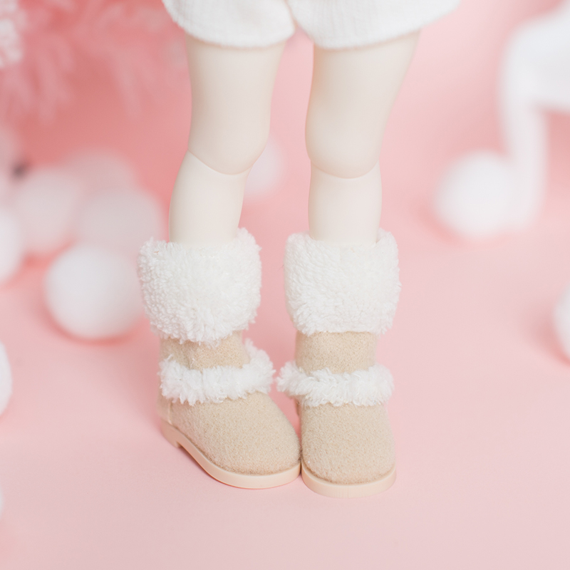 6分bjd靴子娃鞋雪地毛茸茸拉链