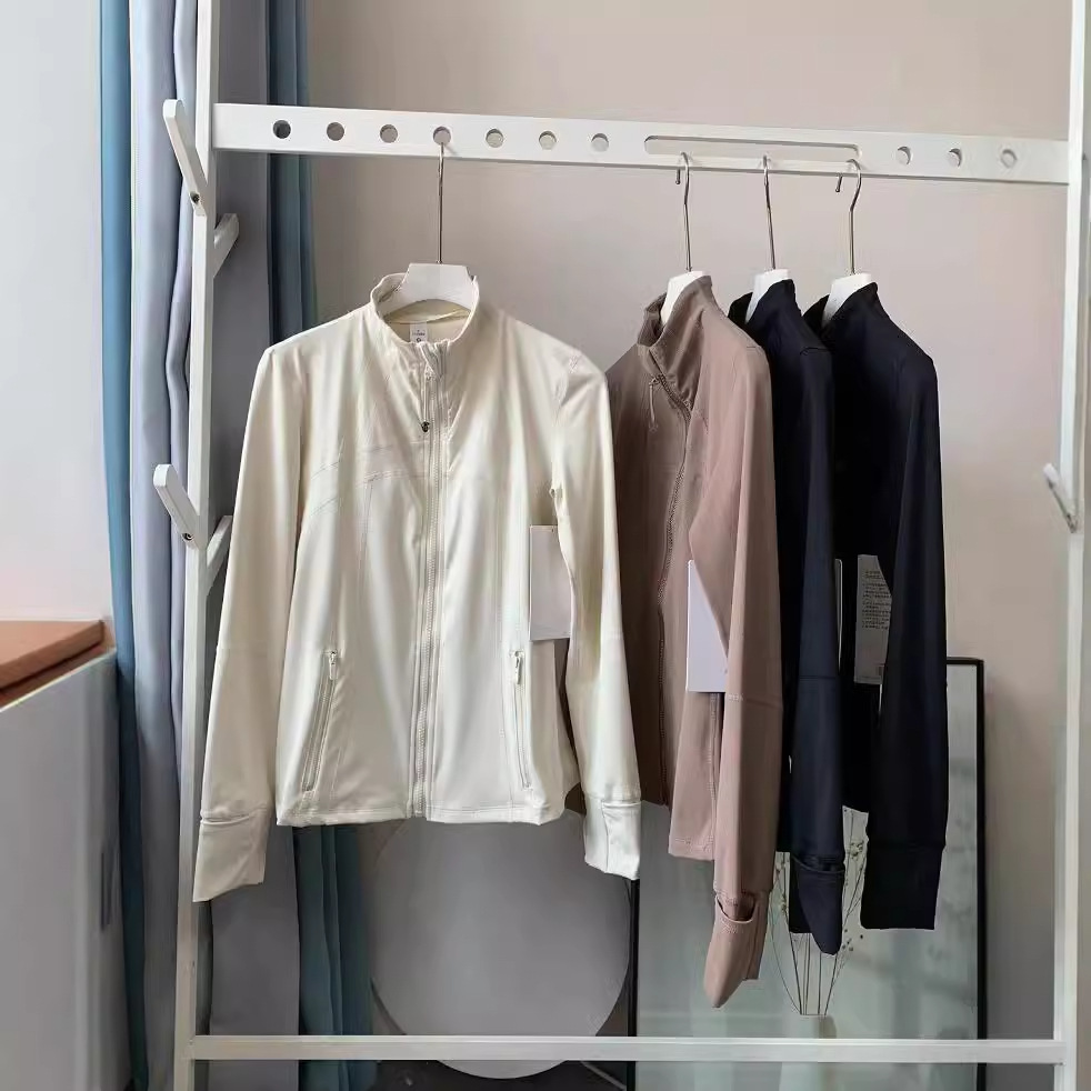 BI备款 四面弹 瑜伽外套健身跑步修身显瘦立领运动夹克上衣  女