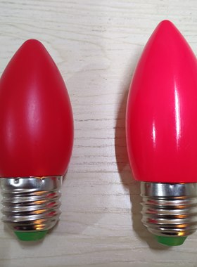 LED官老爷财神灯泡1W3W红色供佛神明莲花神台灯蜡烛供灯E27