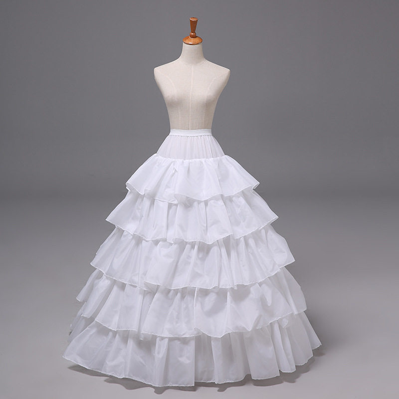礼服裙撑85/100cm长款超蓬Lolita婚纱衬洛丽塔鱼骨撑四钢五层荷叶