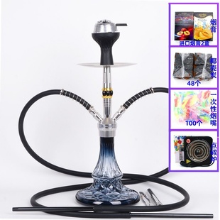 新阿拉伯酒吧水烟壶全套水烟膏料碳合金单双管水烟壶KTV shisha