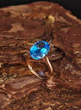 天然托彩宝戒指女尼泊尔18K金