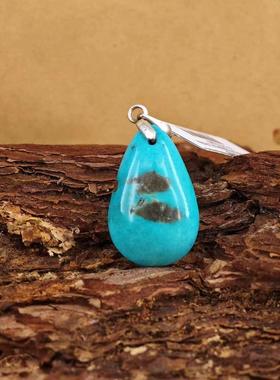 原矿宝石复古做旧小众银饰吊坠