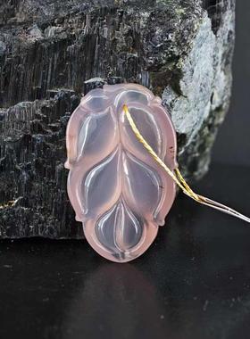 天然紫玉髓吊坠叶子挂件男女