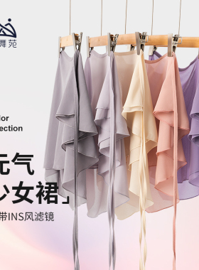 众爱舞苑舞蹈裙紫色一片裙芭蕾舞练功服纱裙成人女半身裙形体短裙