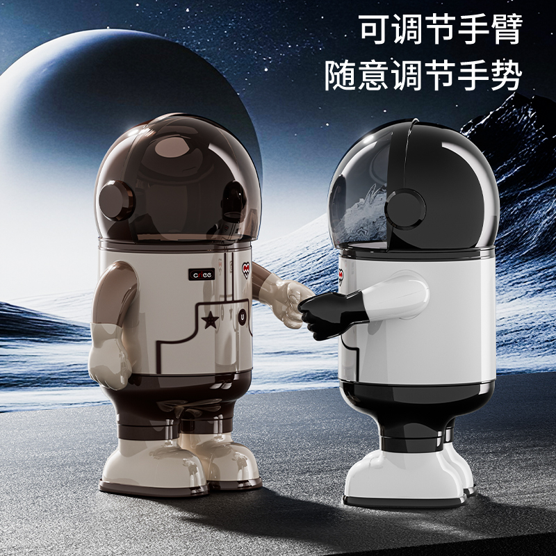 卡通双桶太空熊垃圾桶