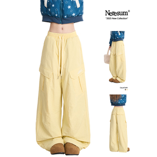 潮牌工装 宽松显瘦阔腿裤 裤 加绒多口袋直筒裤 女冬季 NERESUM美式