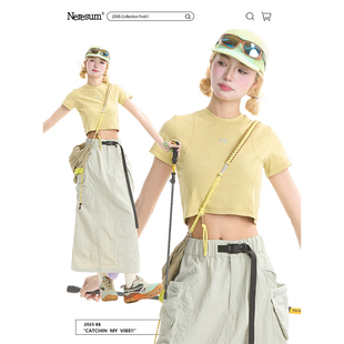 山系打底骑行速干短款 T恤女夏季 休闲上衣 户外运动短袖 NERESUM美式