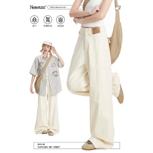子女2025新款 宽松直筒阔腿百搭休闲裤 美式 裤 复古工装 NERESUM裤