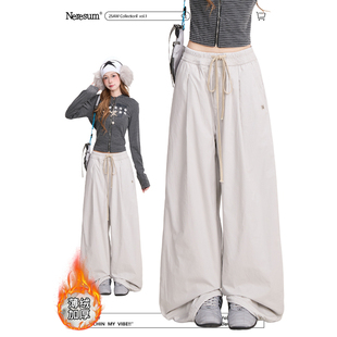 美式 阔腿休闲裤 加绒裤 裤 子女潮牌户外防风保暖工装 NERESUM冬季