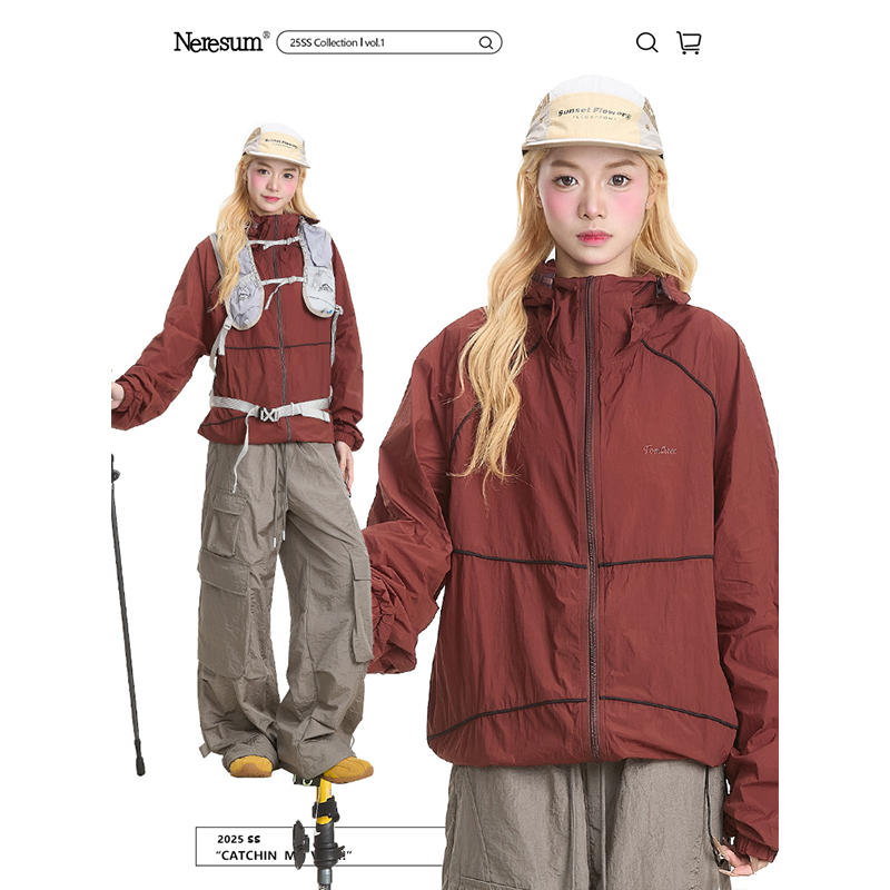 NERESUM日系户外UPF50+防晒衣女潮牌透气运动登山轻薄防晒服外套