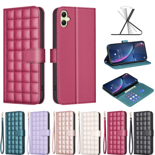 适用于三星Galaxy A10 M10 A20 A30 A20E A40 A50S A70 A30S纯色花色防摔插卡钱包支架电话手机壳皮套