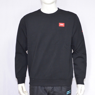 鸿星尔克男圆领套头加厚卫衣冬季款加绒保暖透气舒适休闲运动上衣