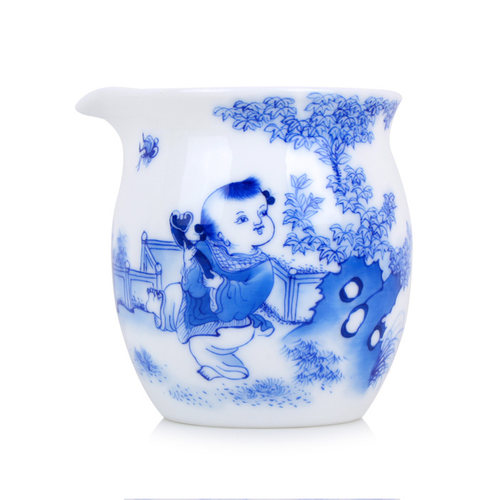 元水堂茶具童子公道杯茶海手绘