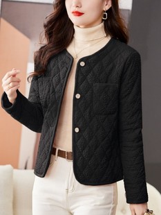 小香风轻薄棉衣外套女秋冬2023年新款 休闲洋气显瘦夹棉棒球服棉袄