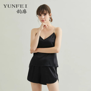 韵扉桑蚕丝睡衣套装女简约休闲可外穿丝绸家居服两件套薄真丝内衣