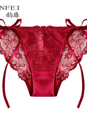 高端桑蚕丝四季新款桑蚕丝本命年红色系带可拆卸女士手工制作内裤