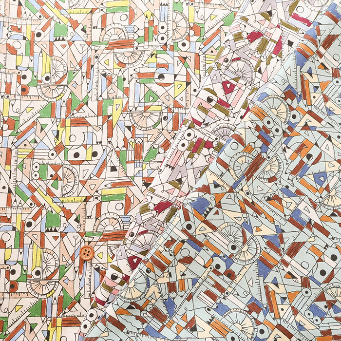 50cm日本进口纯棉60支hokkoh文具尺手工DIY拼布艺印花105cm宽面料