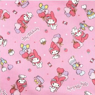 25cm日本进口纯棉牛津细帆布三丽鸥美乐迪气球动漫卡通角色布面料