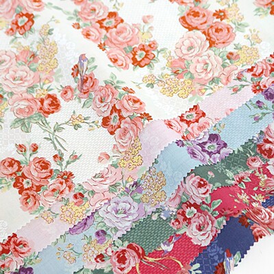 50cm日本进口纯棉QUILT GATE玫瑰花连衣裙衬衫手工拼布艺服装面料