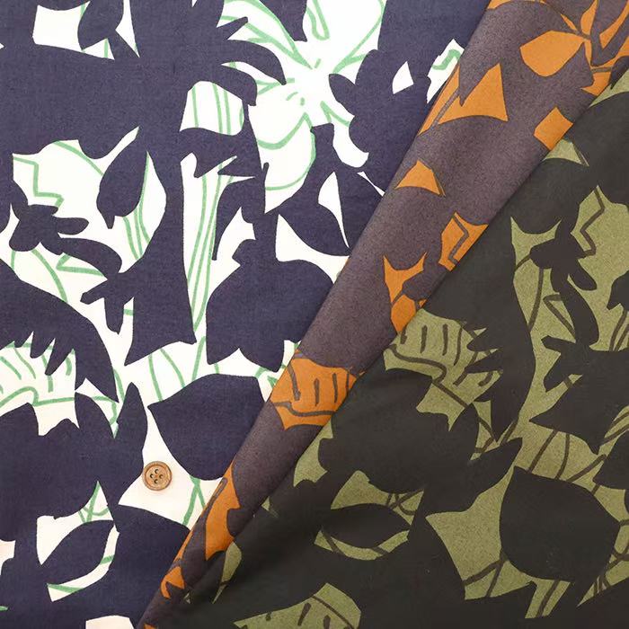 50cm日本进口纯棉60支北欧风花朵剪影线条印花DIY手工拼布艺面料