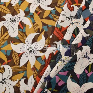 日本进口棉麻白色花蕊连衣裙衬衫手工拼布艺娃衣书衣手作服装面料