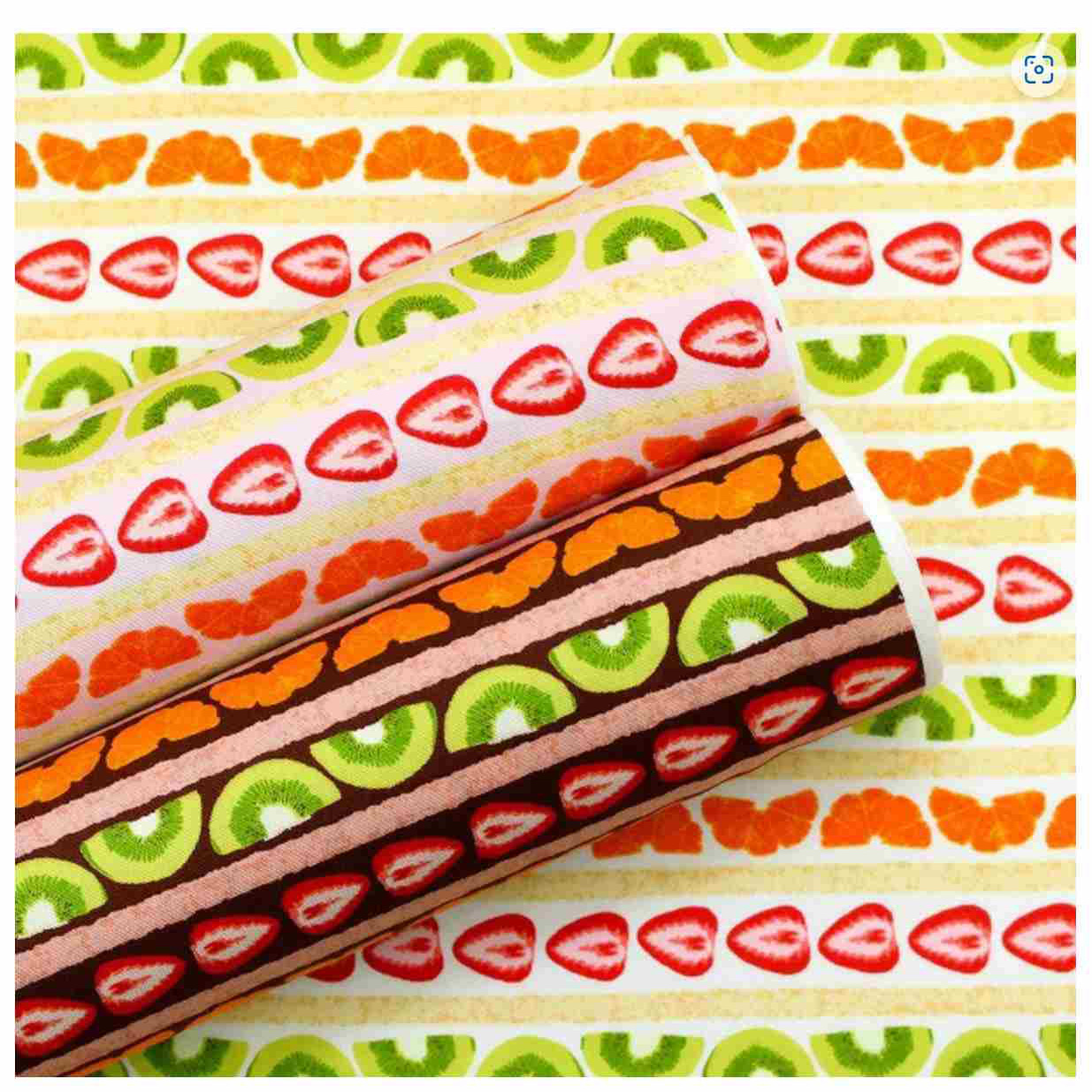 50cm日本进口纯棉牛津细帆布条纹草莓连衣裙衬衫手工布艺服装面料