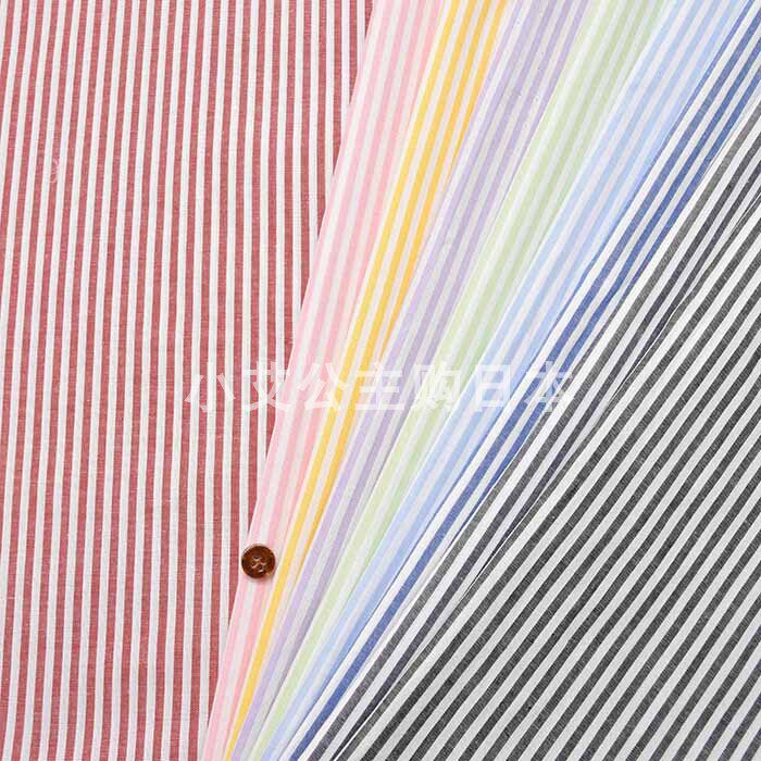 日本进口纯棉先染条纹连衣裙衬衫手工拼布艺娃衣书衣服手作包面料