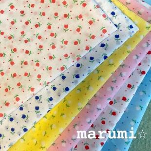 日本进口聚酯棉混纺小小郁金香小饰品的制作衬里装饰水玉波点面料