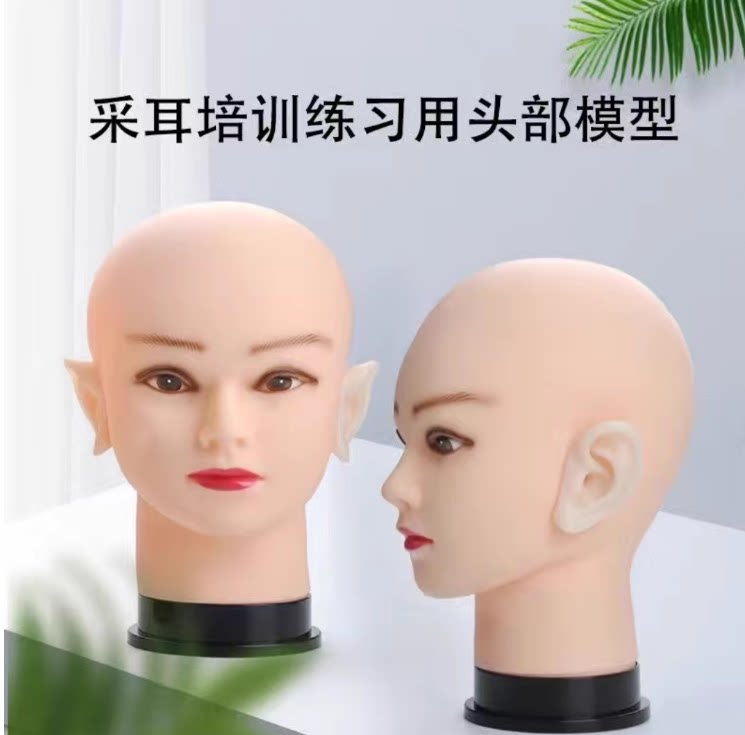 采耳练习头部模型软胶教学采耳工耳勺