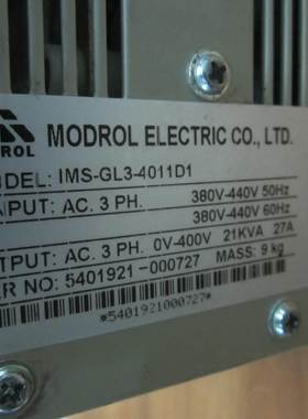 蒙德 MODROL 蒙德电梯变频器 IMS-GL3-4011D1 380V 11KW 带PG卡