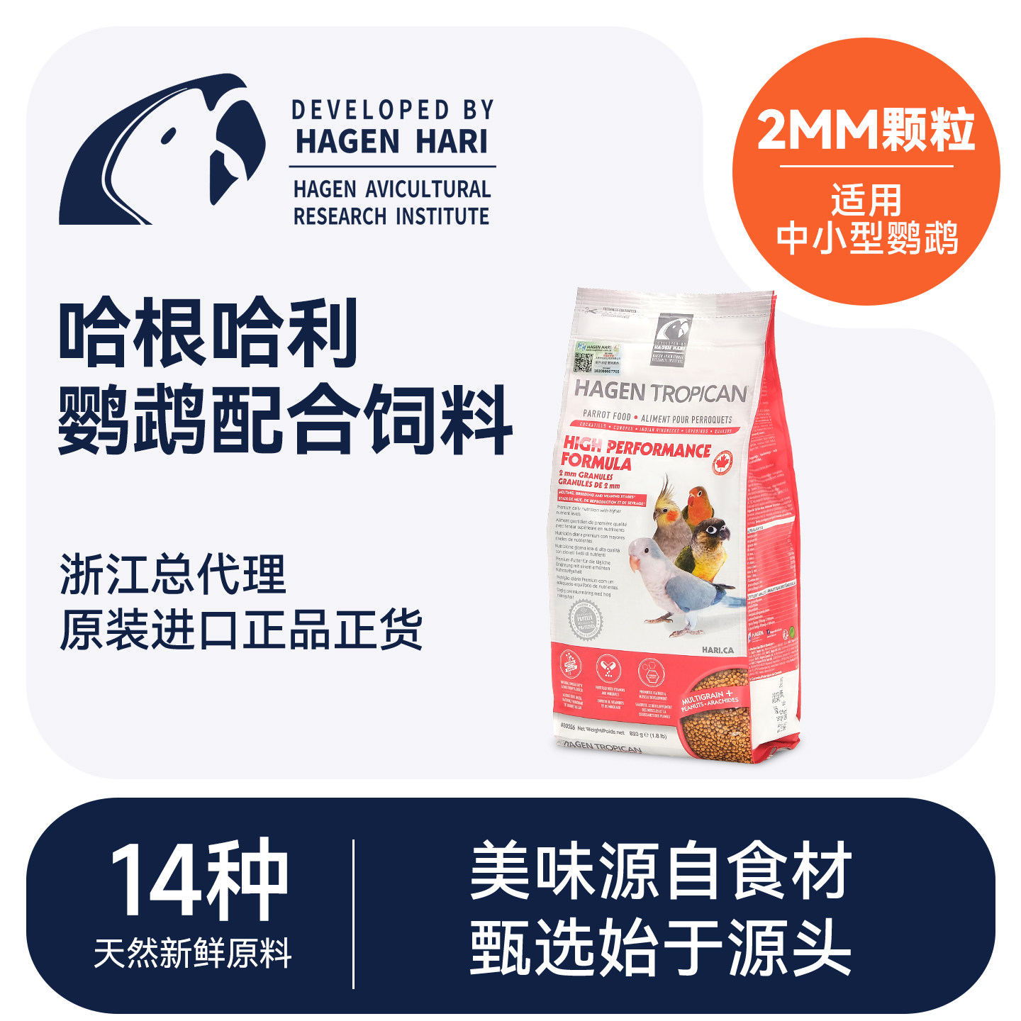 哈根哈利中小型鹦鹉饲料和尚鸟粮图片