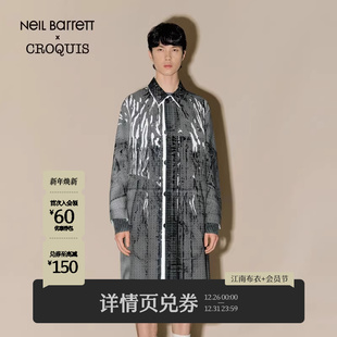宽松翻领风衣休闲网纹时尚 速写秋冬新款 Barrett联名 外套 Neil