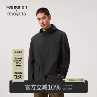 速写男装 Barrett联名 春秋新款 连帽简约时尚 风衣 潮流短款 Neil