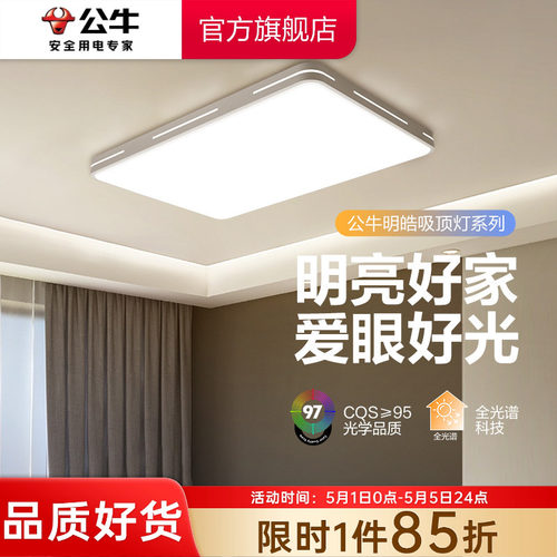 公牛客厅吸顶灯简约长方形灯具