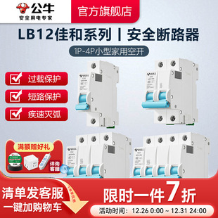 公牛插座旗舰小型断路器空气开关家用空开电闸开关2P升级款 LB12