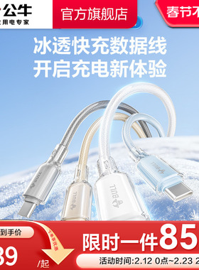 公牛冰透线充电线适用苹果17ProMax数据线iPhone快充16手机车载13双typec接口15type-c接口14旗舰店官方正品