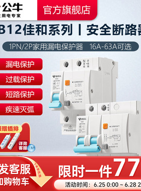 公牛旗舰漏电保护器2P小型断路器家用空开电闸开关25A升级款LB12