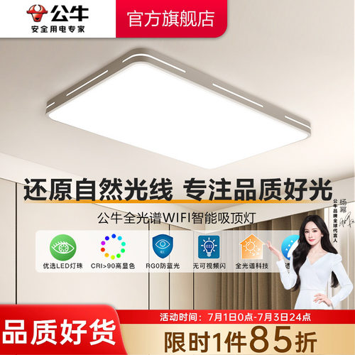 【政府补贴】公牛家用现代吸顶灯