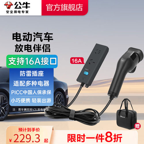 公牛户外新能源汽车放电枪