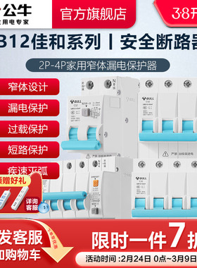公牛旗舰2P漏电保护器LB12小型断路器空气开关电闸16A20A升级款