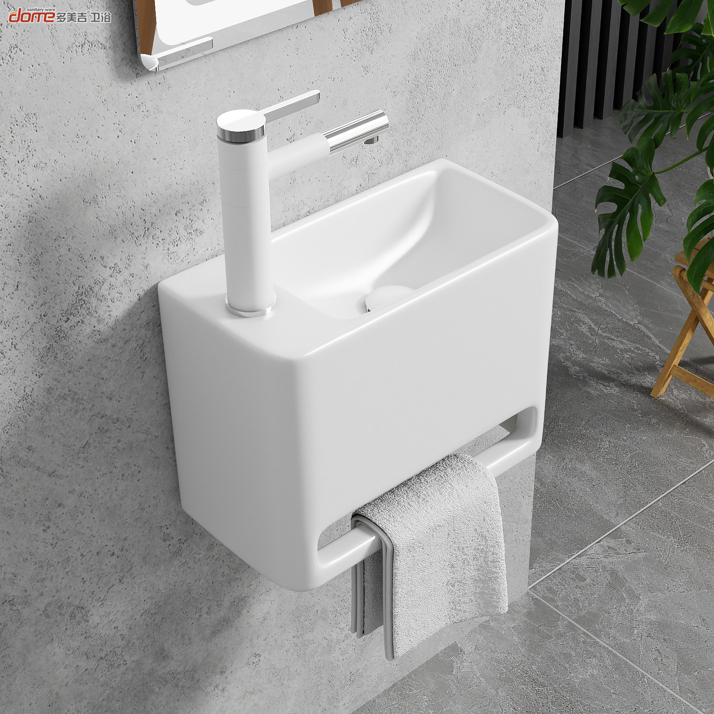 多美吉小号挂墙式洗手盆小户型卫生间可挂毛巾窄长型40cm陶瓷挂盆,家装主材,挂墙式洗脸盆,淘宝优惠券,粉丝福利购,淘宝优惠卷