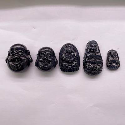 天然蓝宝石新款佛公观音吊坠